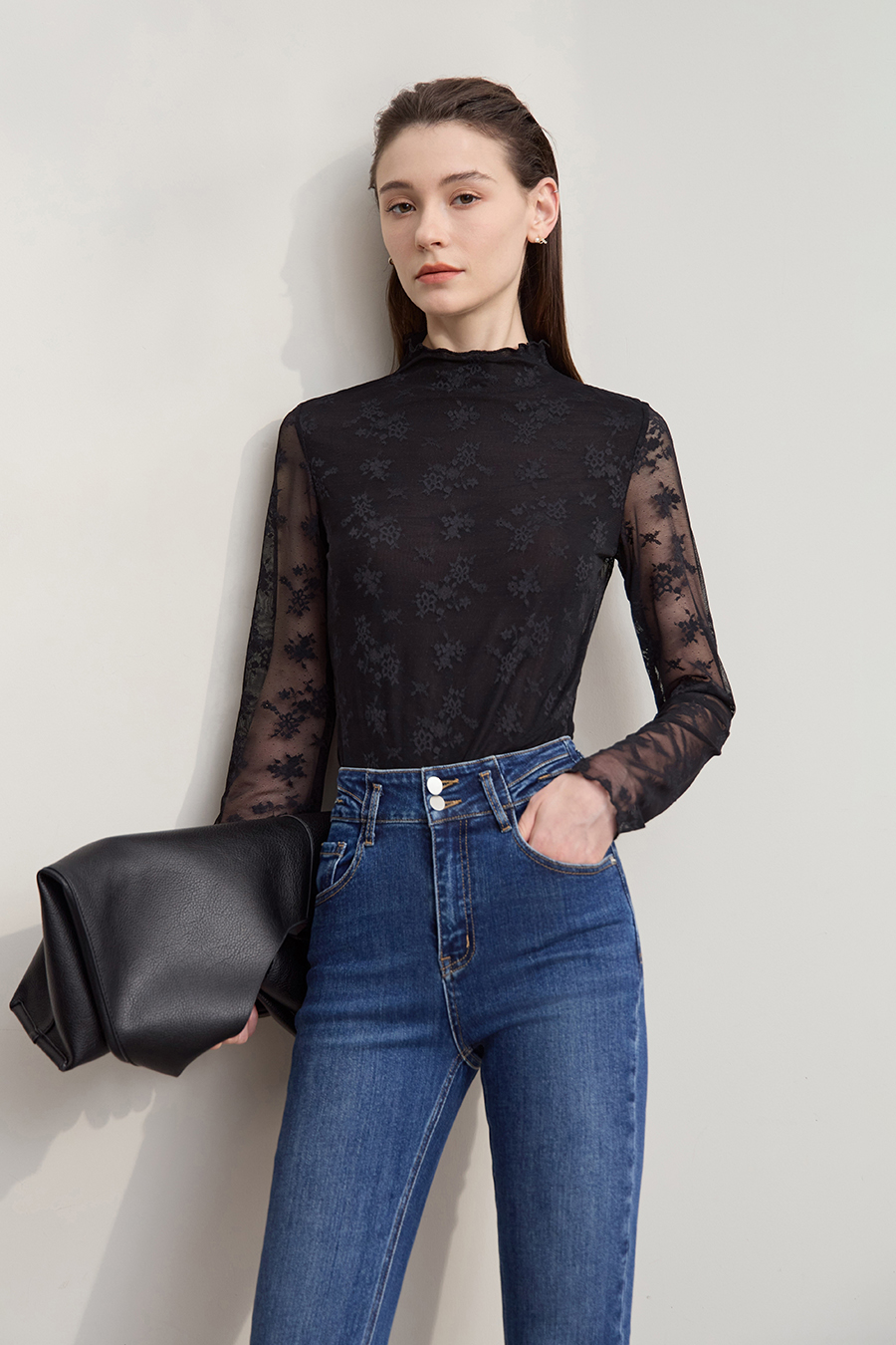 Half - Neck Lace Undershirt|AMII-AMII.com