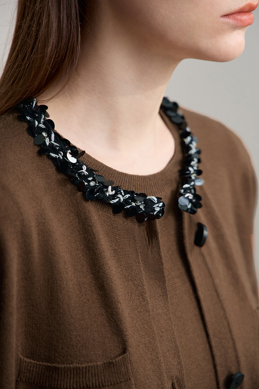 Trim Detailed Knit Cardigan