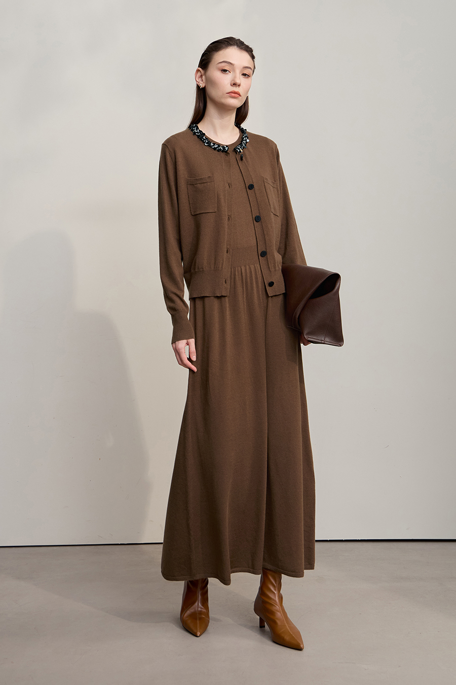 Trim Detailed Knit Cardigan