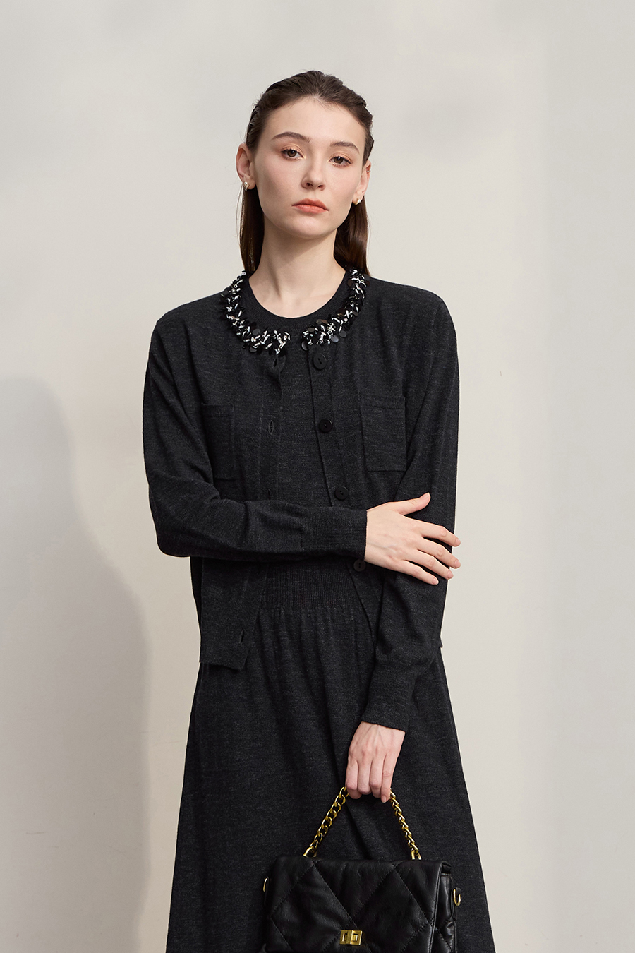 Trim Detailed Knit Cardigan