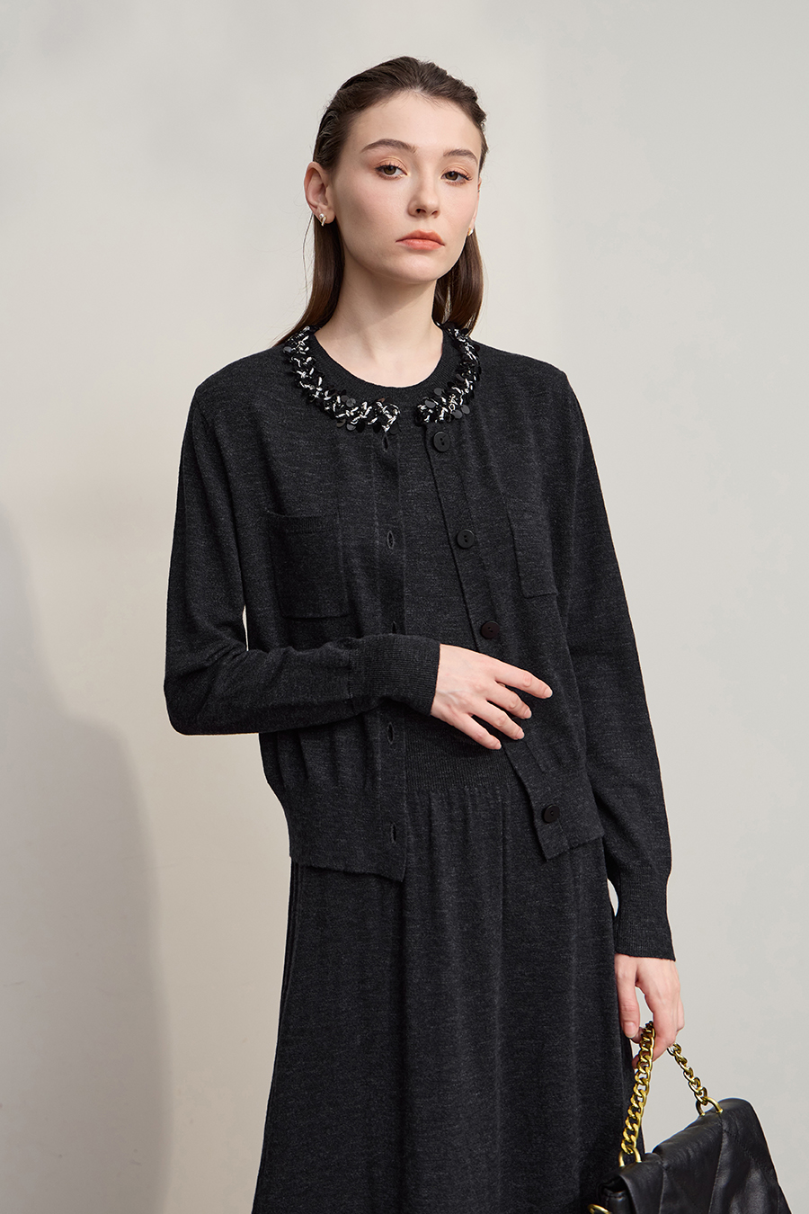 Trim Detailed Knit Cardigan