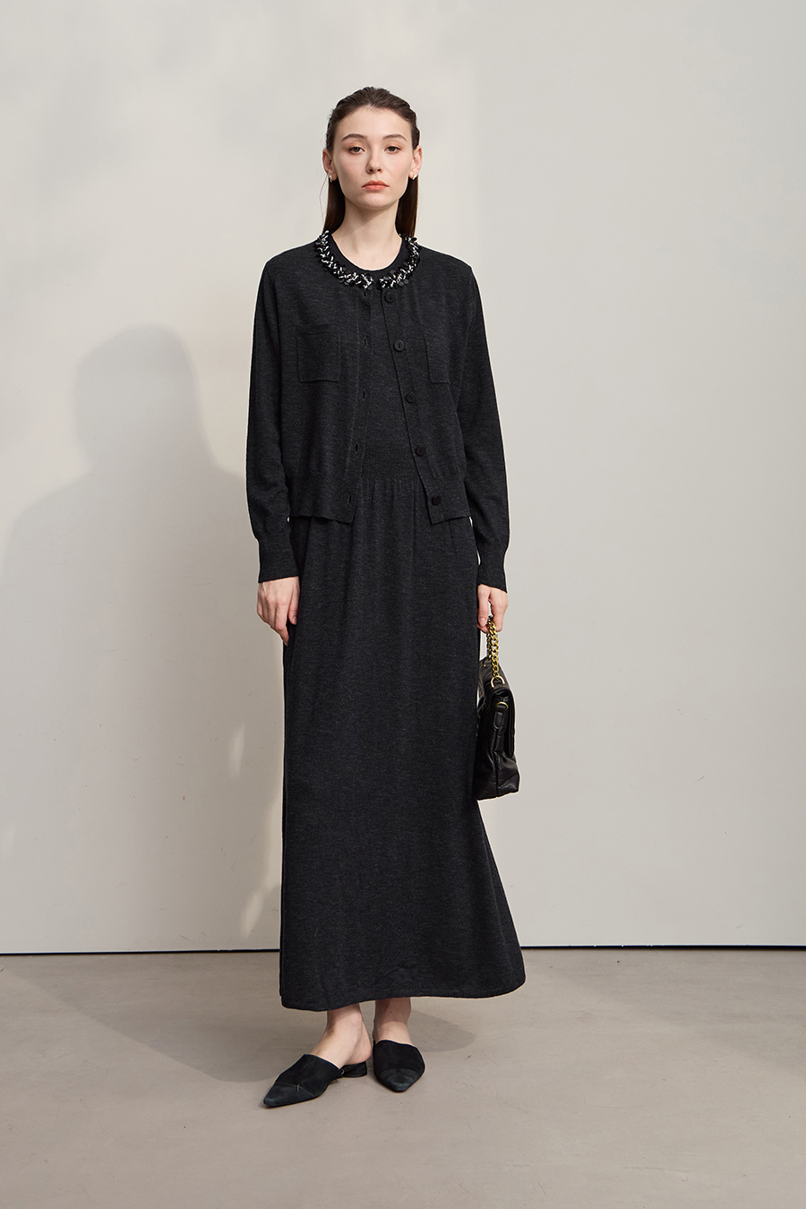 Trim Detailed Knit Cardigan