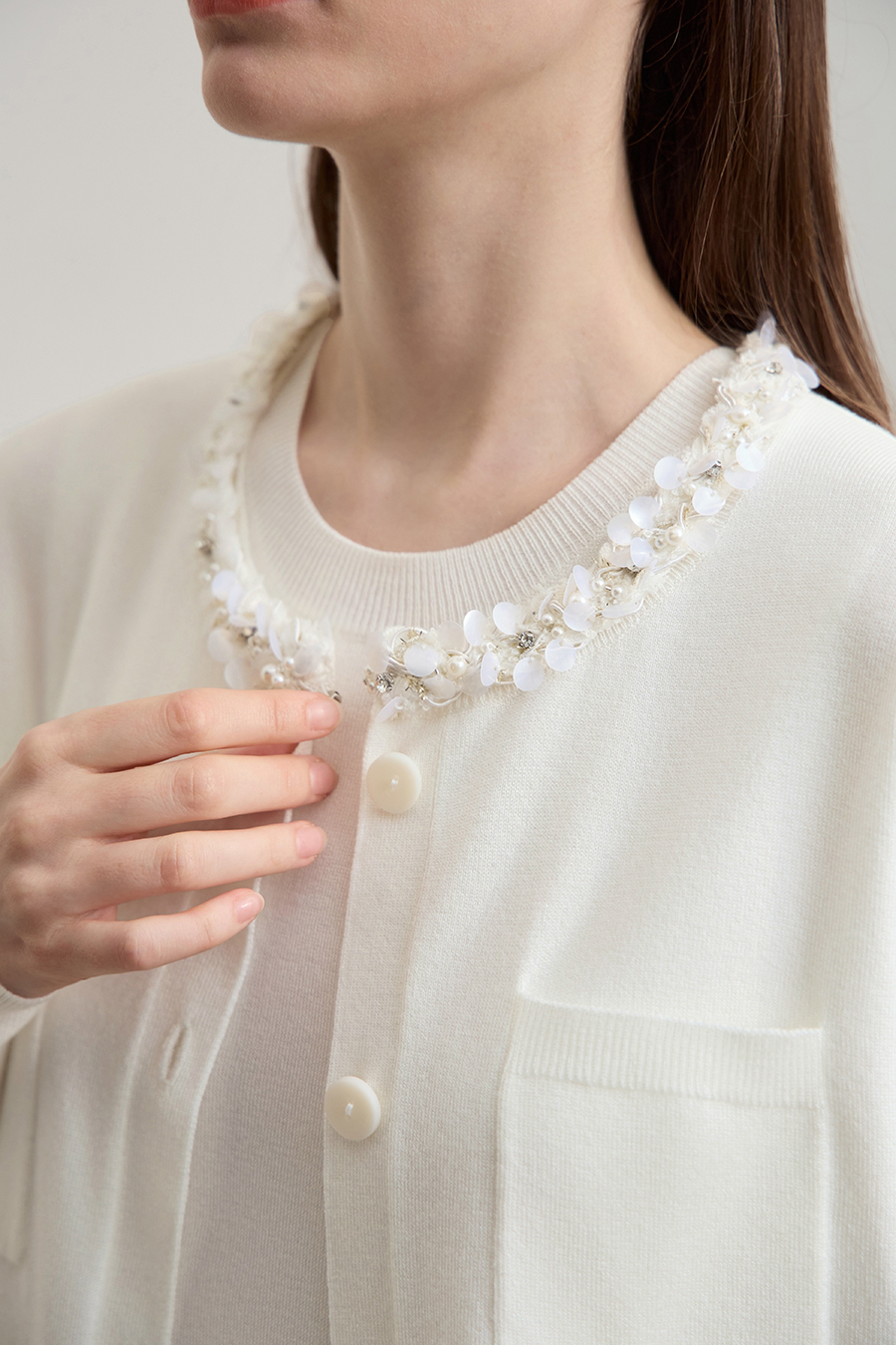 Trim Detailed Knit Cardigan