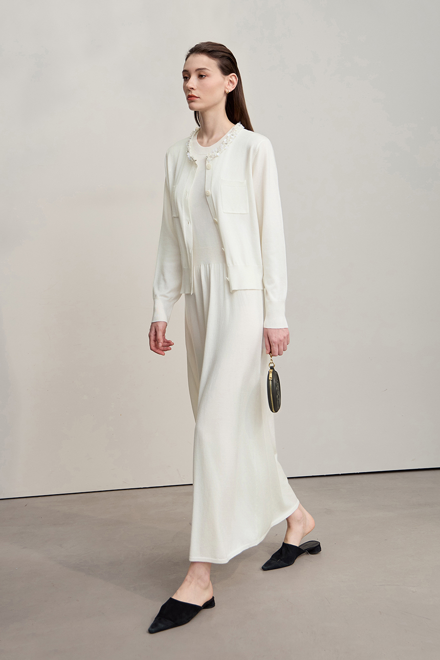 Trim Detailed Knit Cardigan