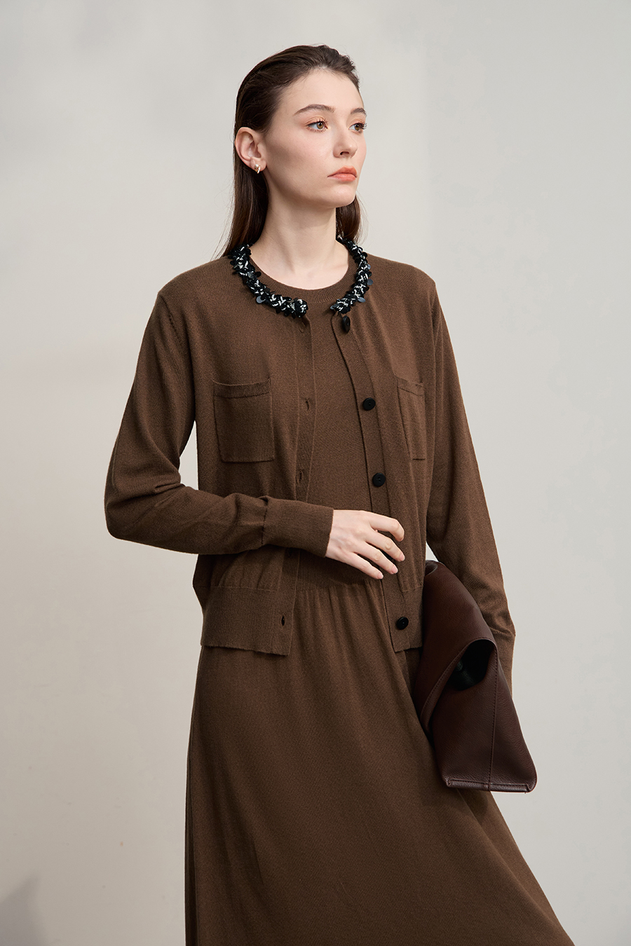 Trim Detailed Knit Cardigan