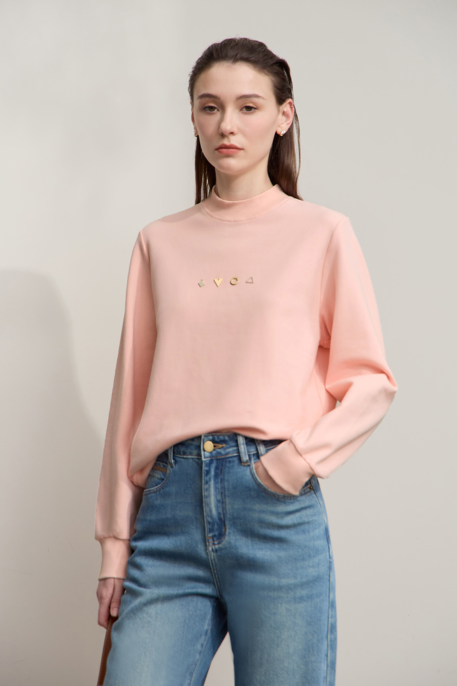 Geometric Metal Embellished Hoodie|AMII-AMII.com