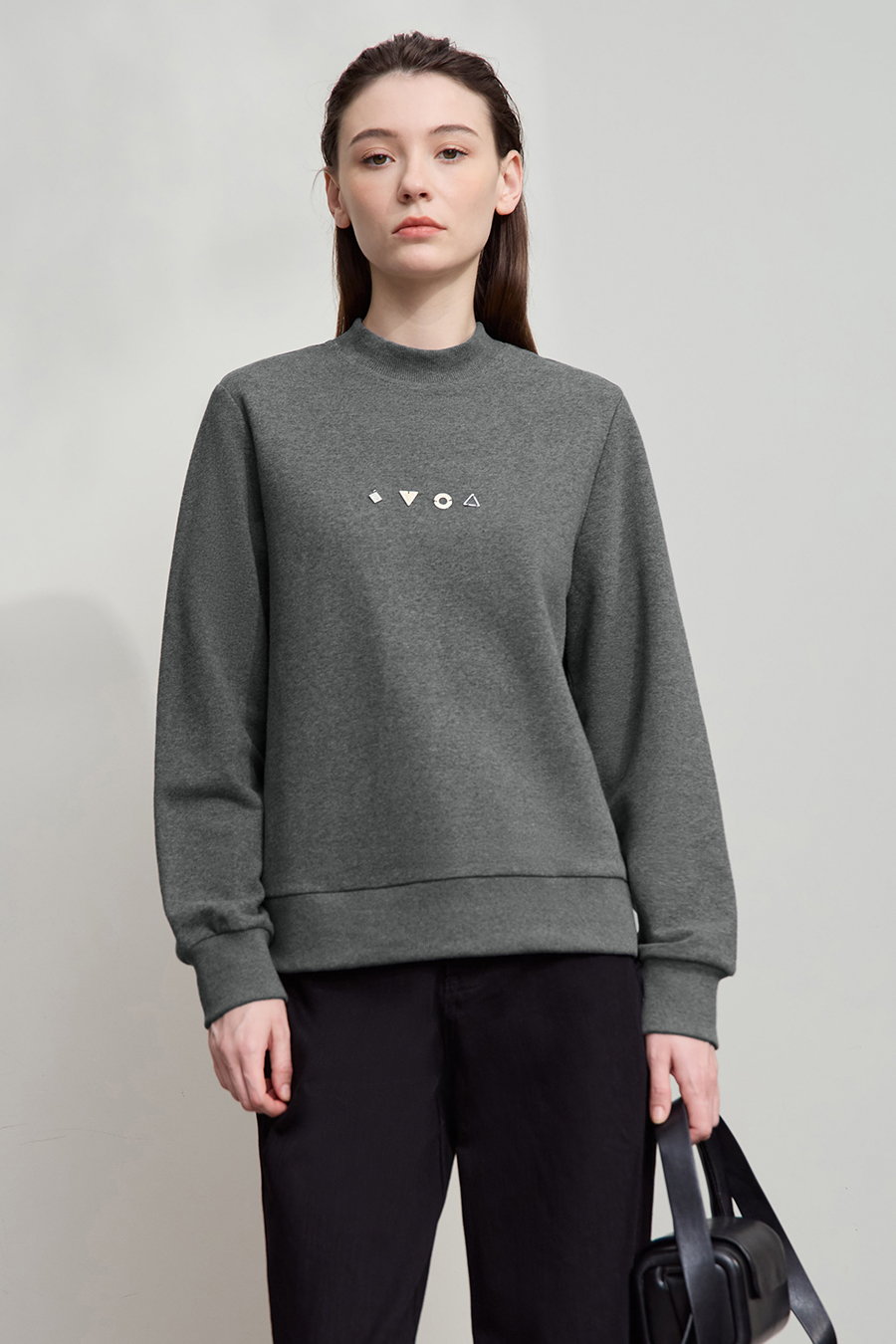 Geometric Metal Embellished Hoodie|AMII-AMII.com