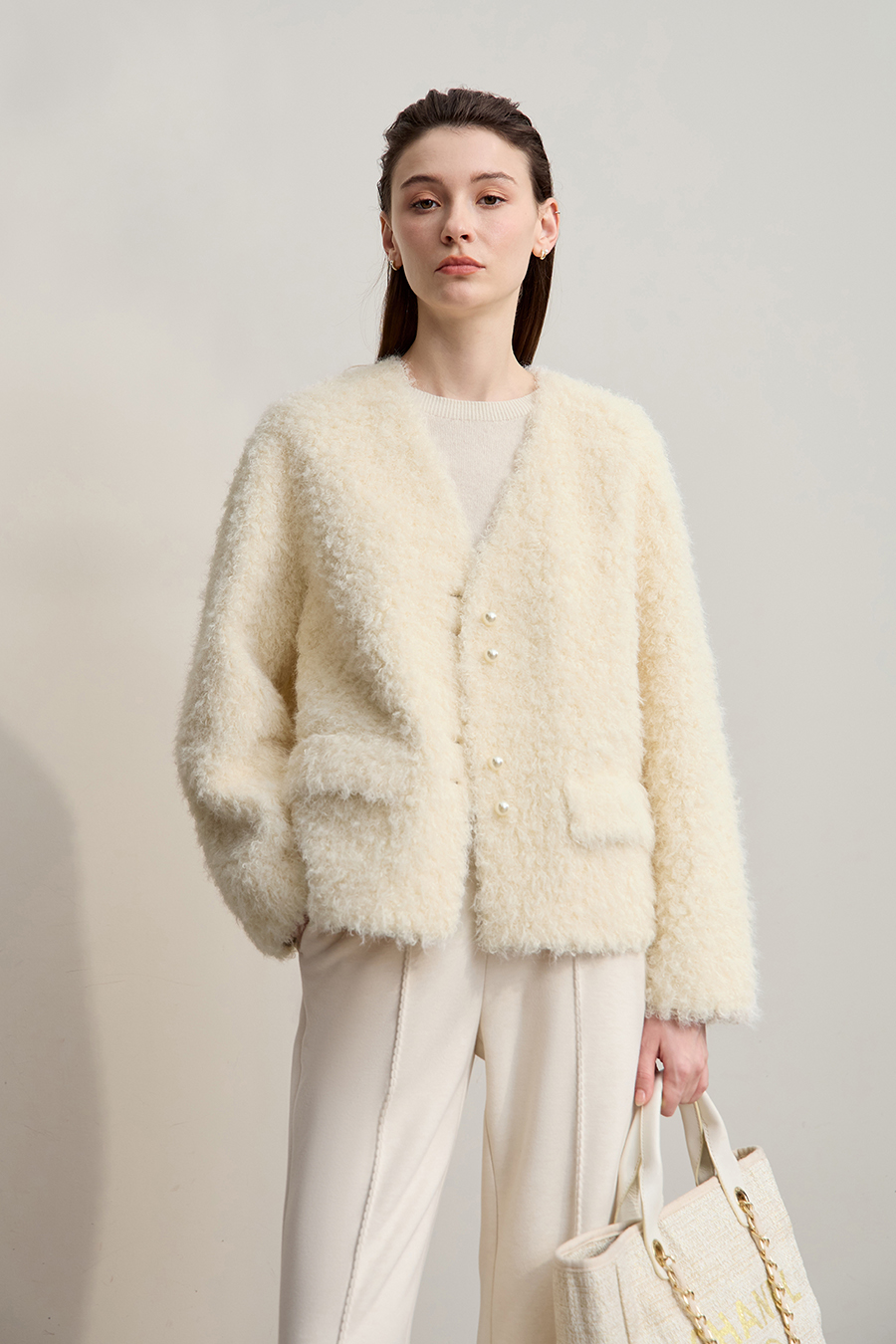 Belted Curly Fleece Fur Coat|AMII-AMII.com