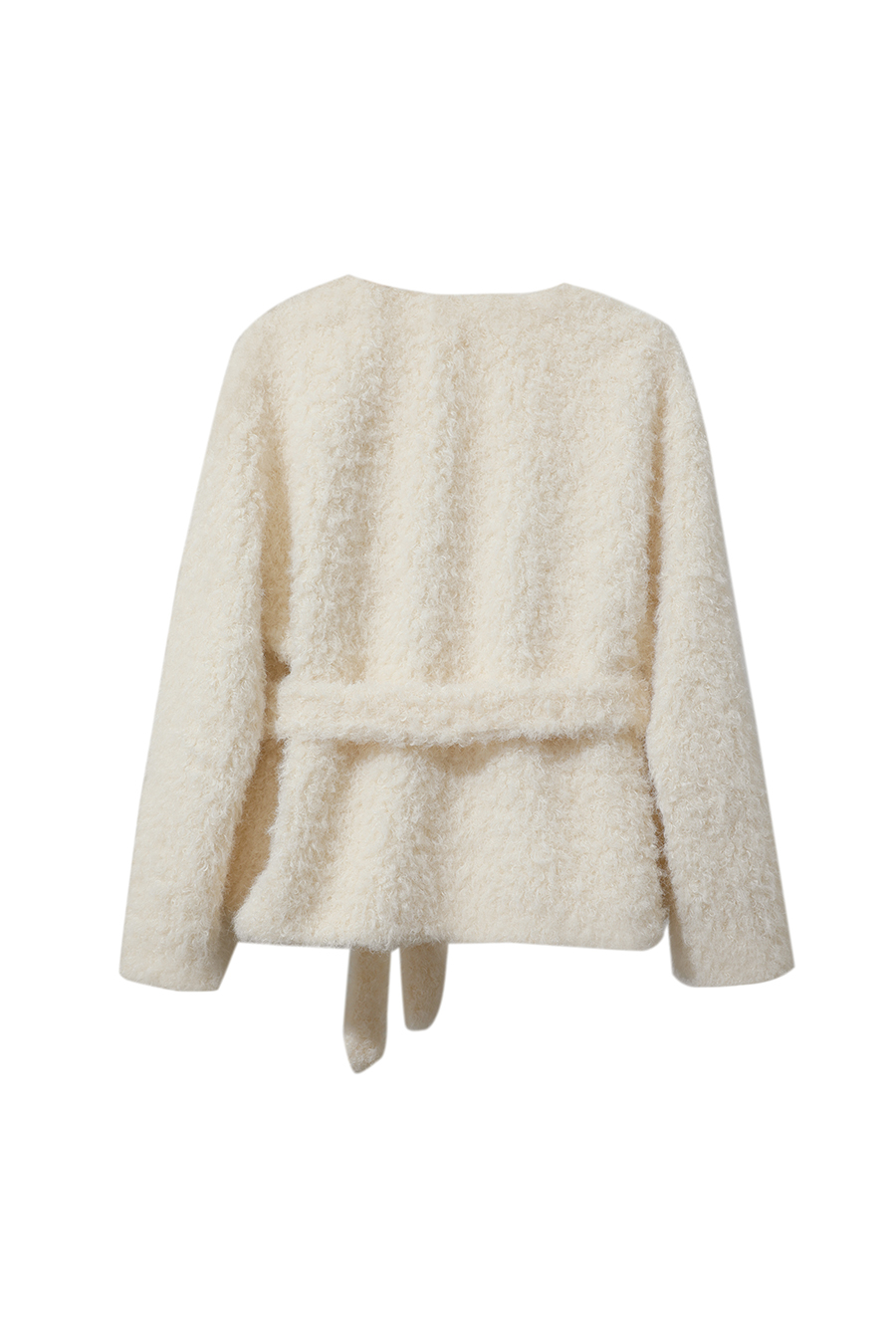 Belted Curly Fleece Fur Coat|AMII-AMII.com