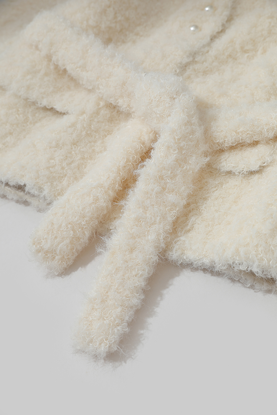 Belted Curly Fleece Fur Coat|AMII-AMII.com