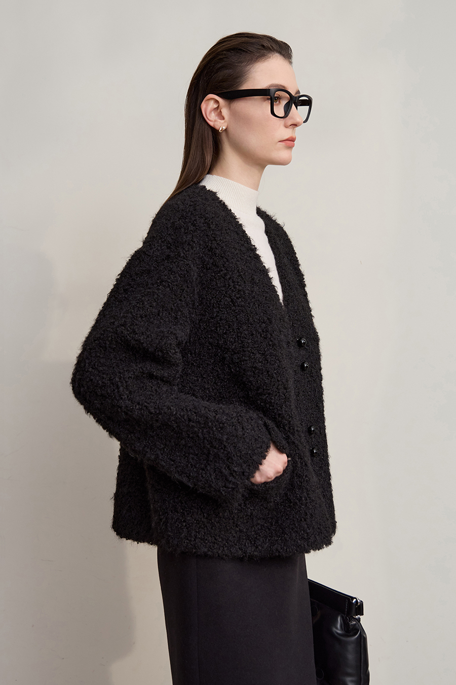 Belted Curly Fleece Fur Coat|AMII-AMII.com