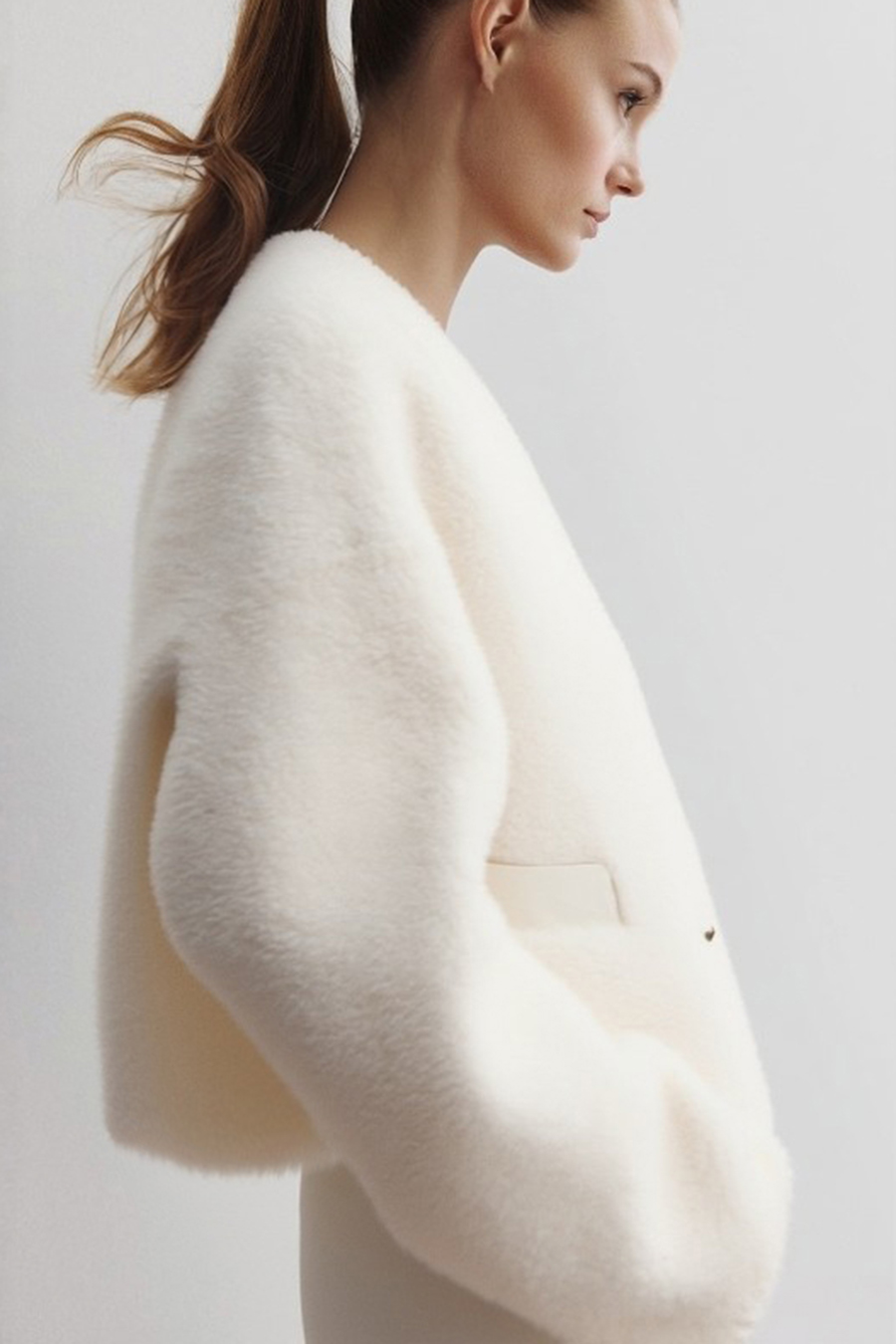 Shearling & Wool Fur Coat