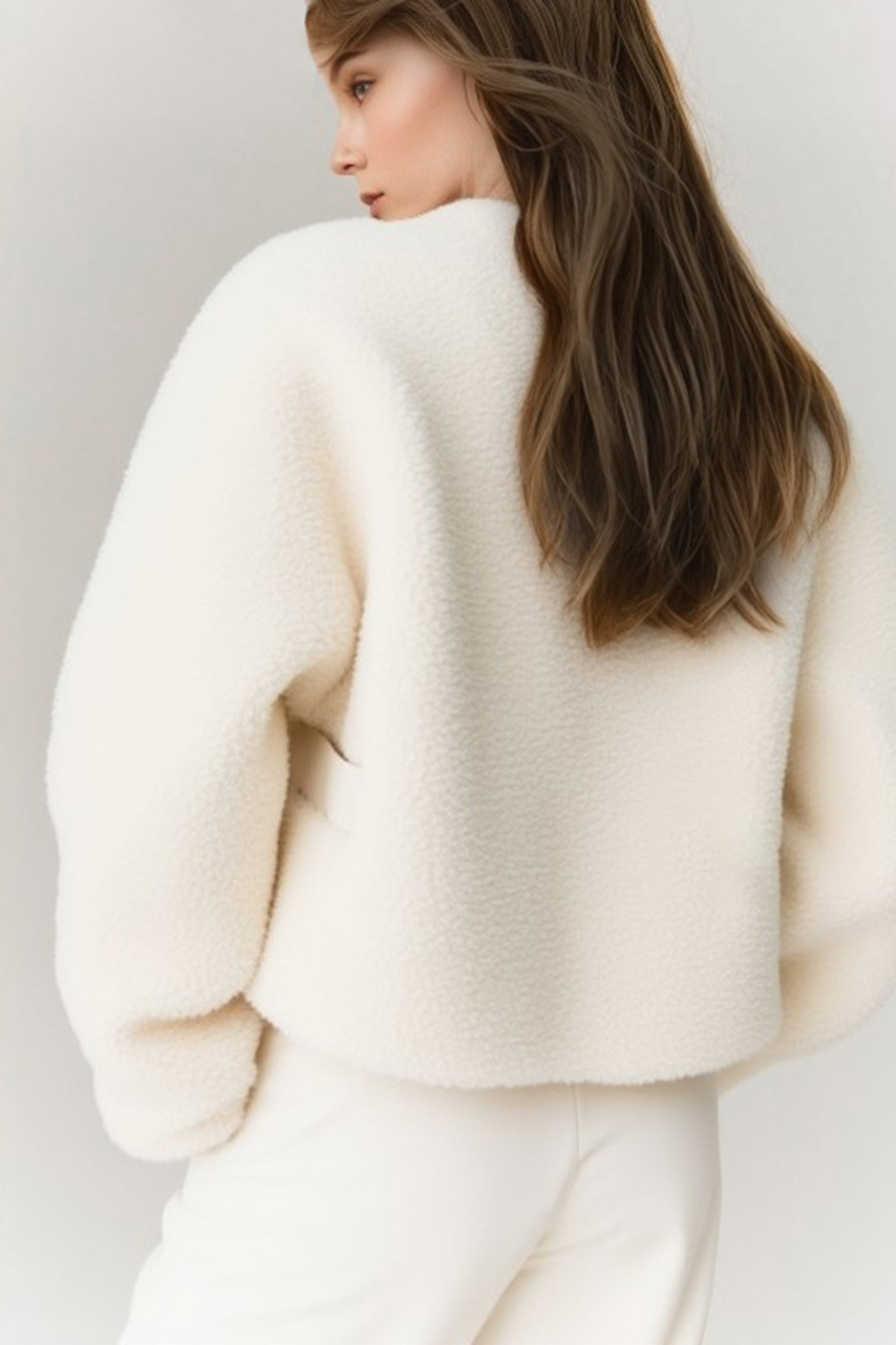 Shearling & Wool Fur Coat