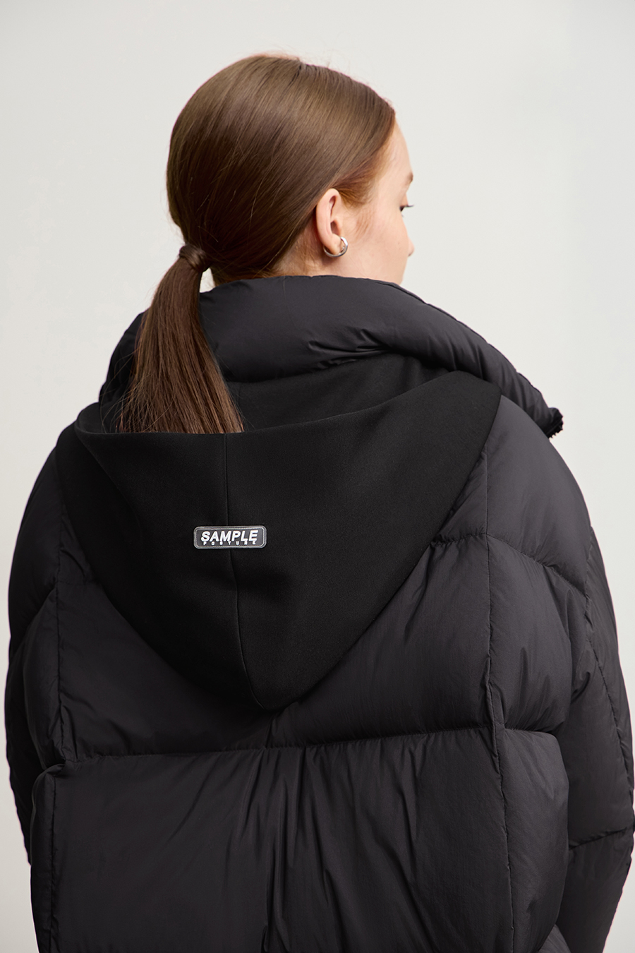 Hooded Loose Mid-Length Down Jacket|AMII-AMII.com
