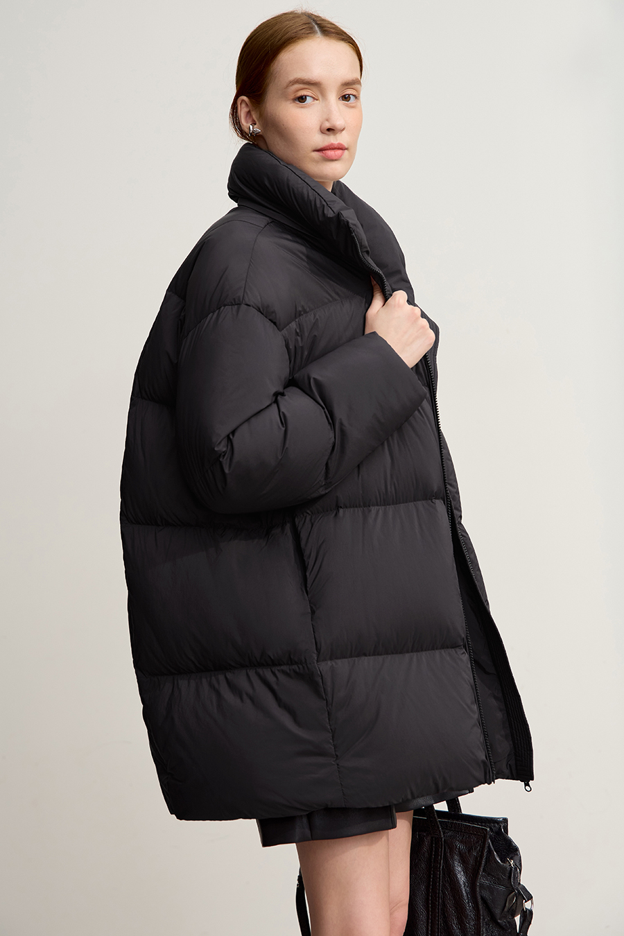 Hooded Loose Mid-Length Down Jacket|AMII-AMII.com