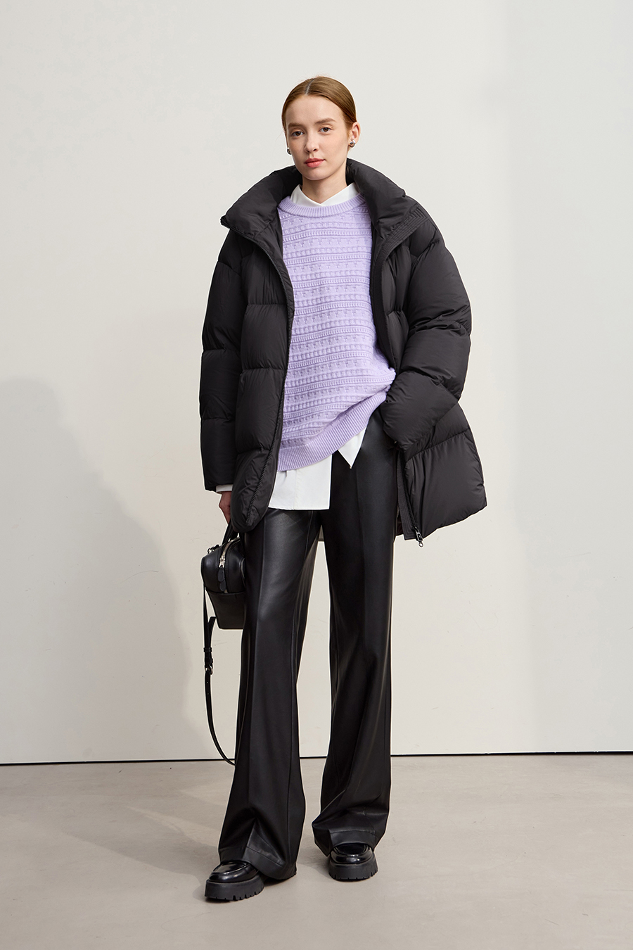 Hooded Loose Mid-Length Down Jacket|AMII-AMII.com