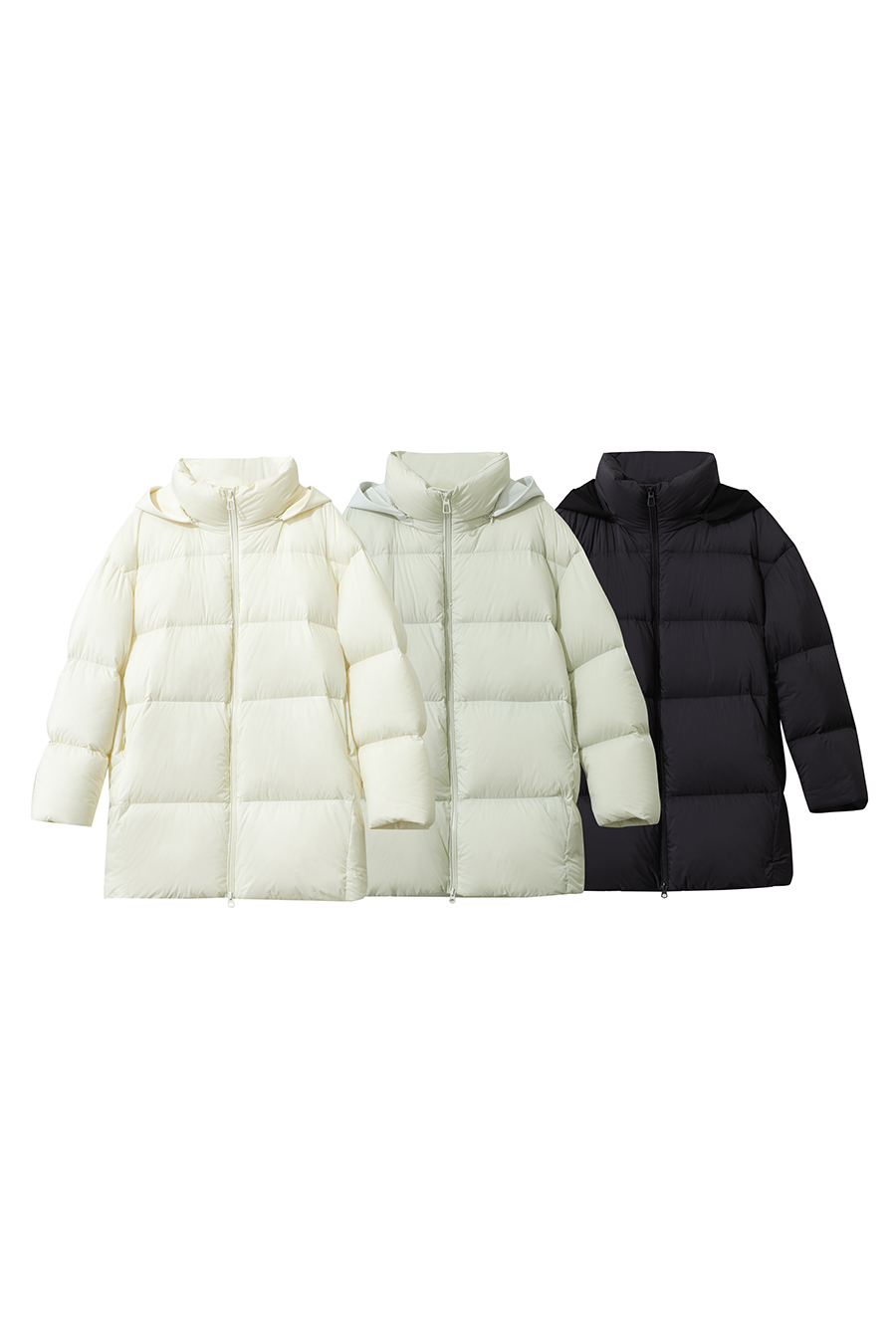 Hooded Loose Mid-Length Down Jacket|AMII-AMII.com