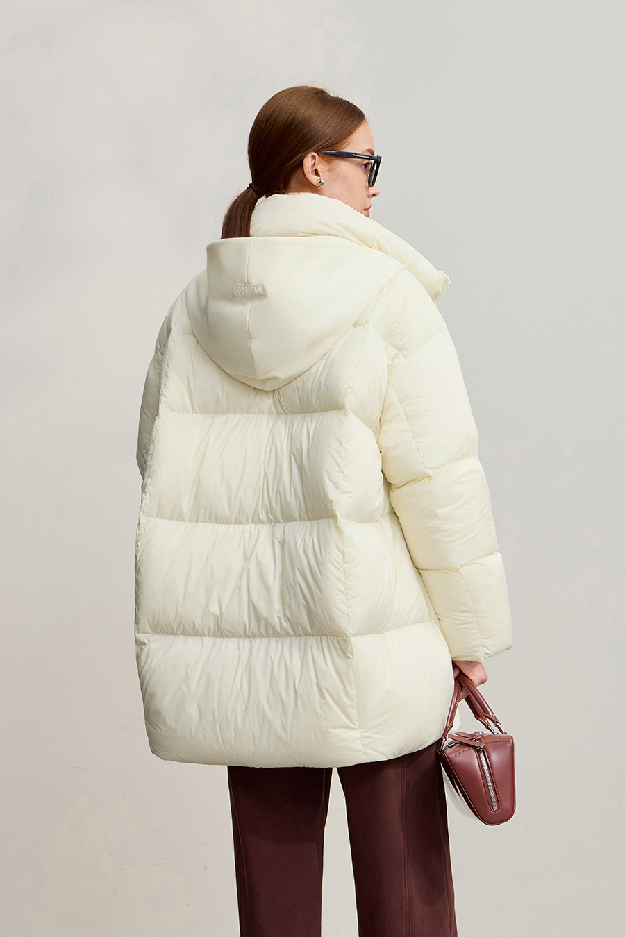 Hooded Loose Mid-Length Down Jacket|AMII-AMII.com