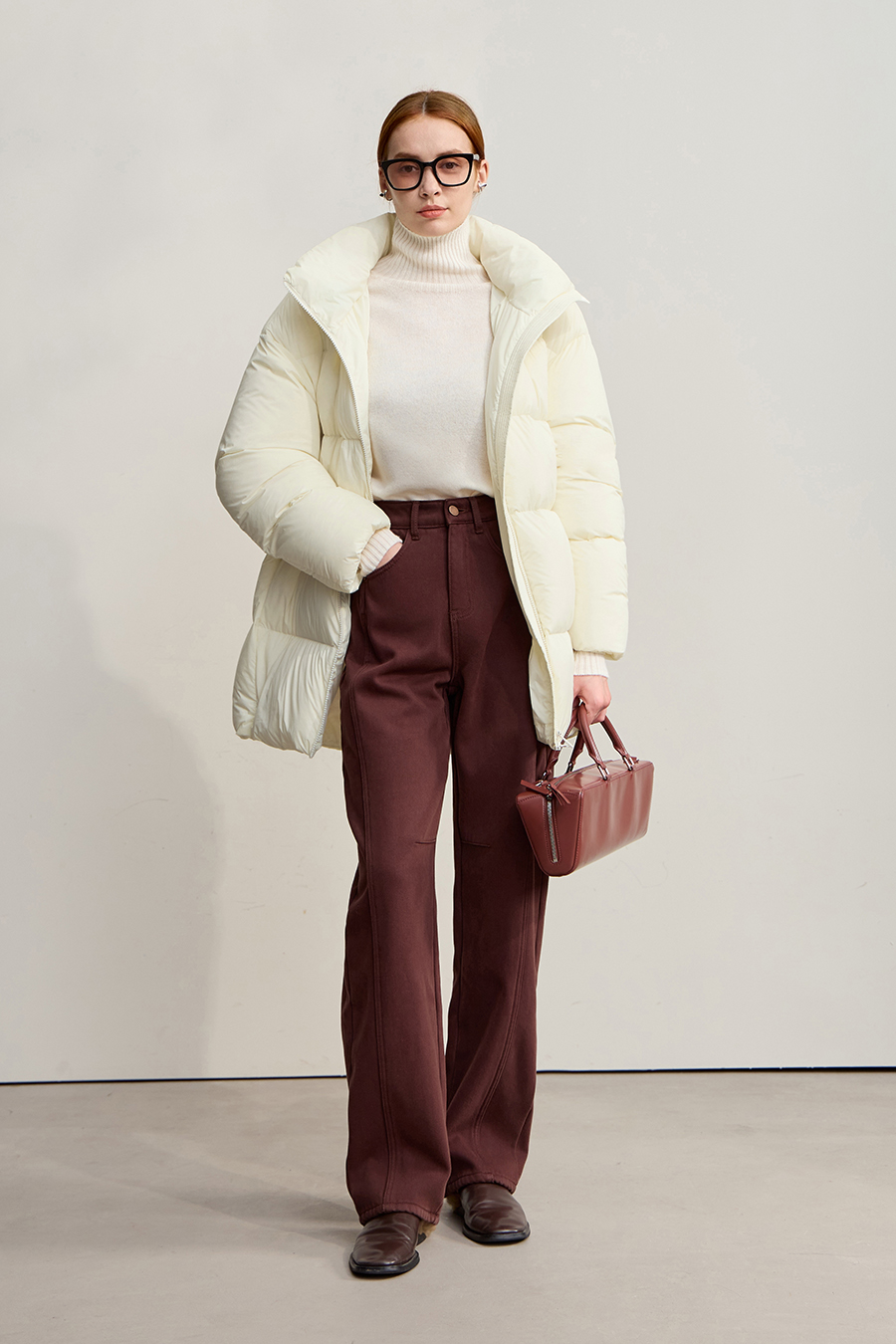 Hooded Loose Mid-Length Down Jacket|AMII-AMII.com