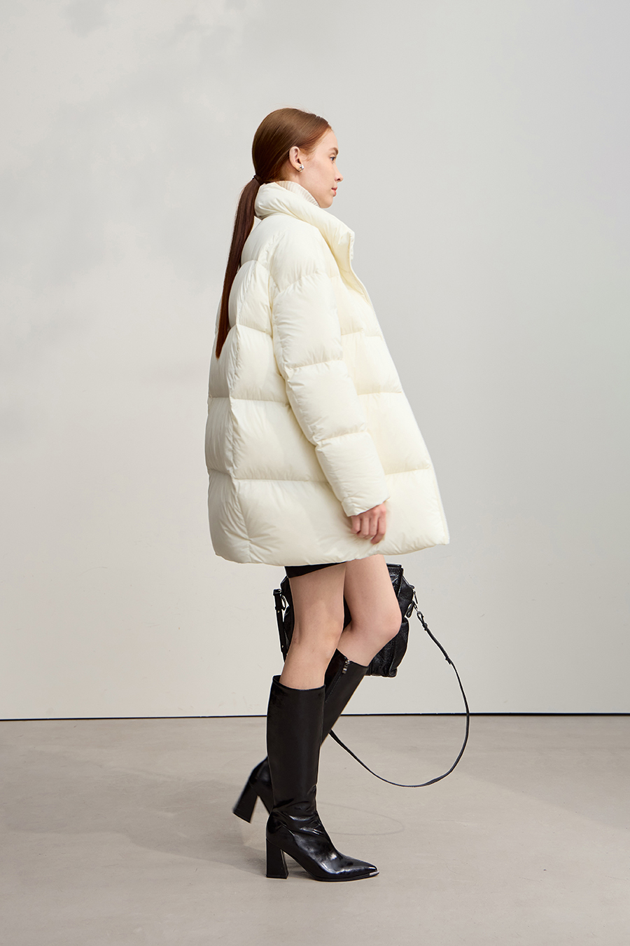 Hooded Loose Mid-Length Down Jacket|AMII-AMII.com