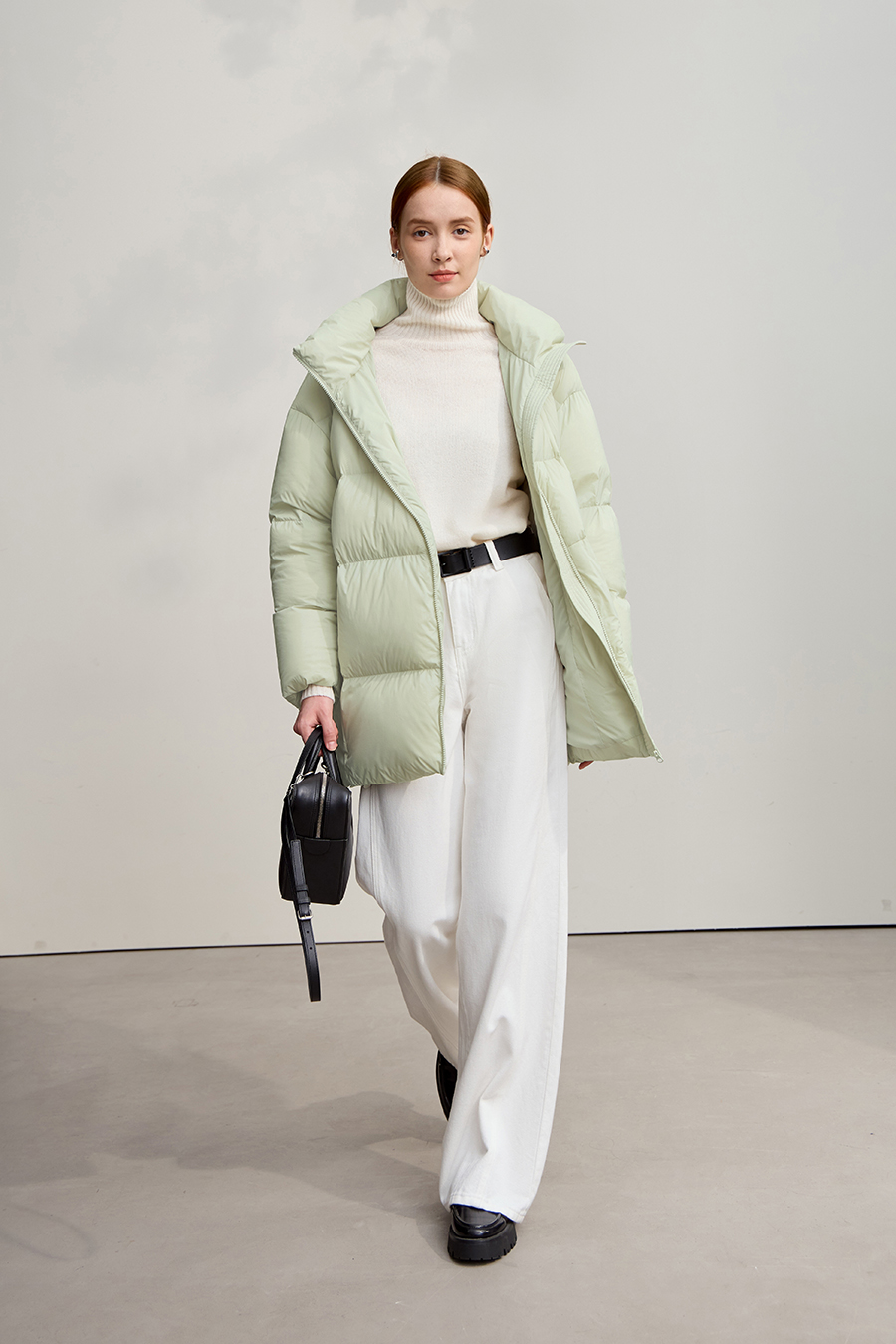 Hooded Loose Mid-Length Down Jacket|AMII-AMII.com