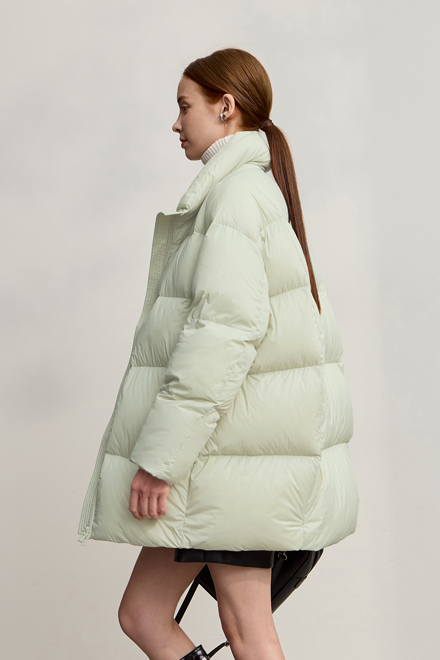 Hooded Loose Mid-Length Down Jacket|AMII-AMII.com