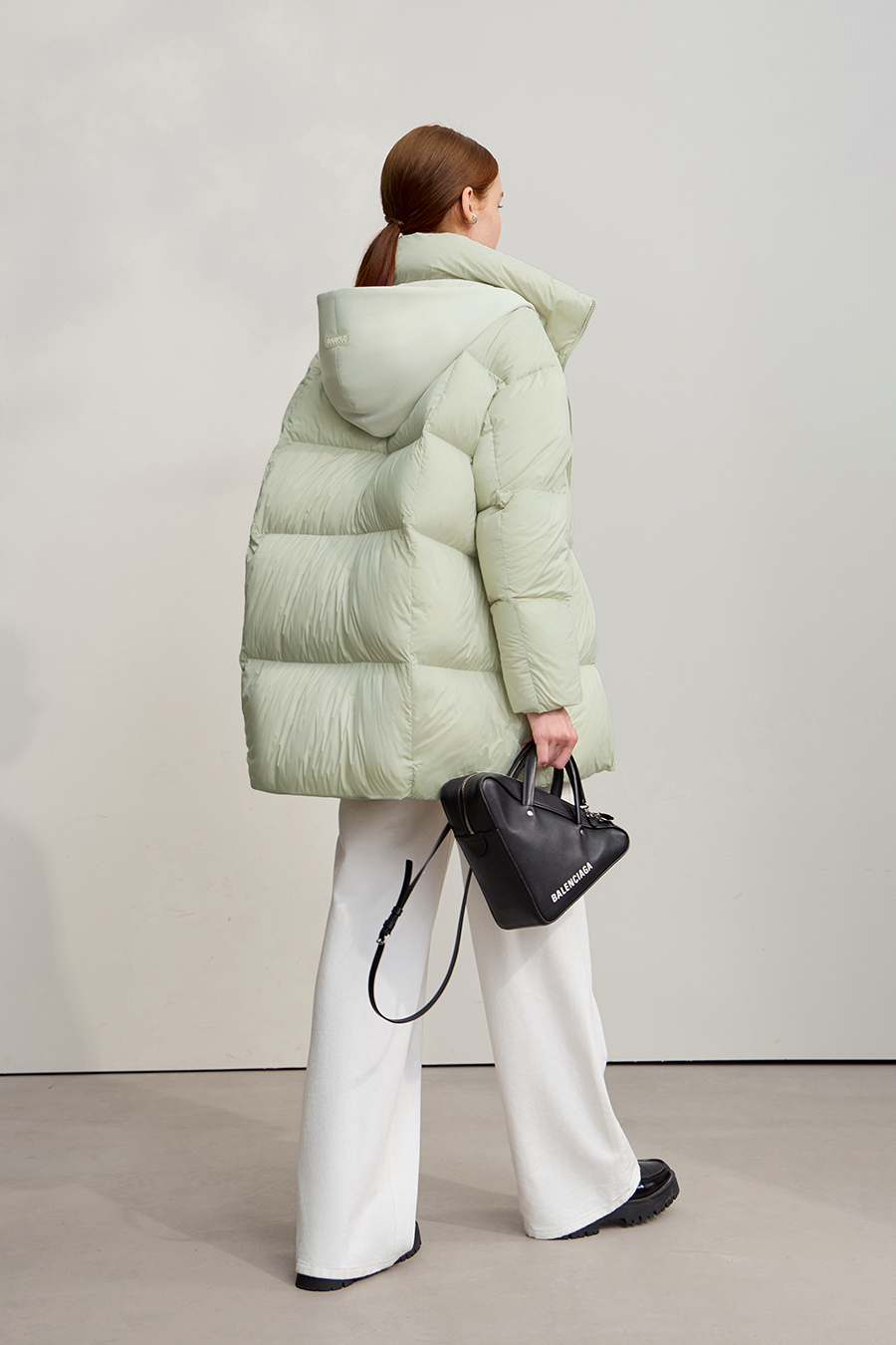 Hooded Loose Mid-Length Down Jacket|AMII-AMII.com