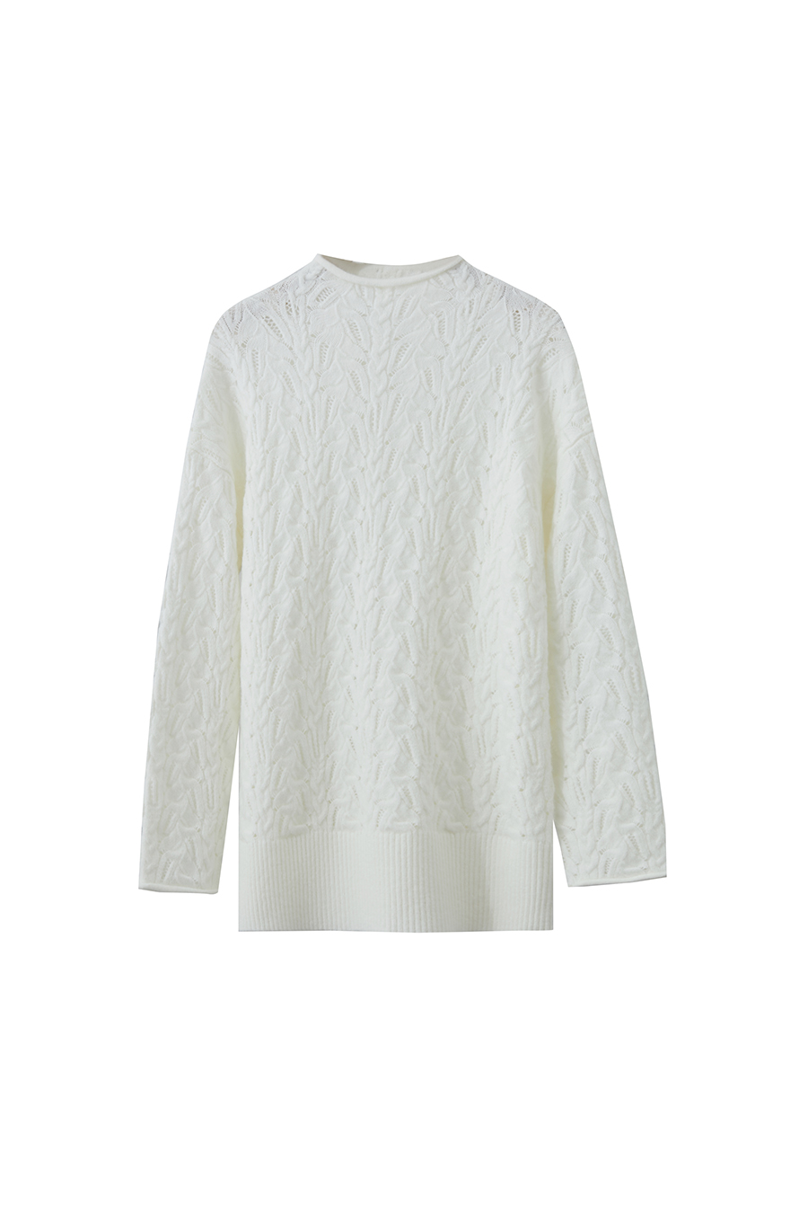 Mid-Length Turtleneck Cable Knit Sweater|AMII-AMII.com