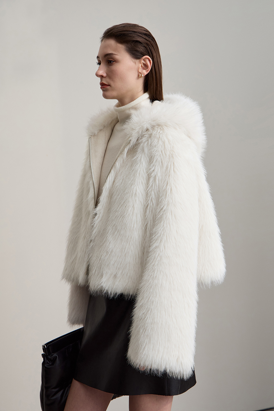 Luxury Warm Hooded Short Fur Coat|AMII-AMII.com