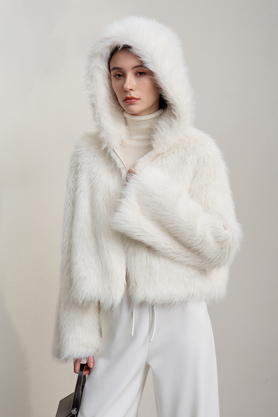 Luxury Warm Hooded Short Fur Coat|AMII-AMII.com