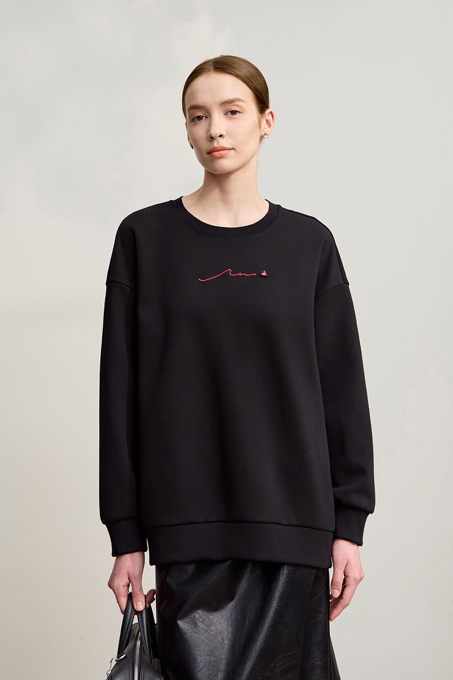 Loose Mid-Length Fleece Hoodie|AMII-AMII.com