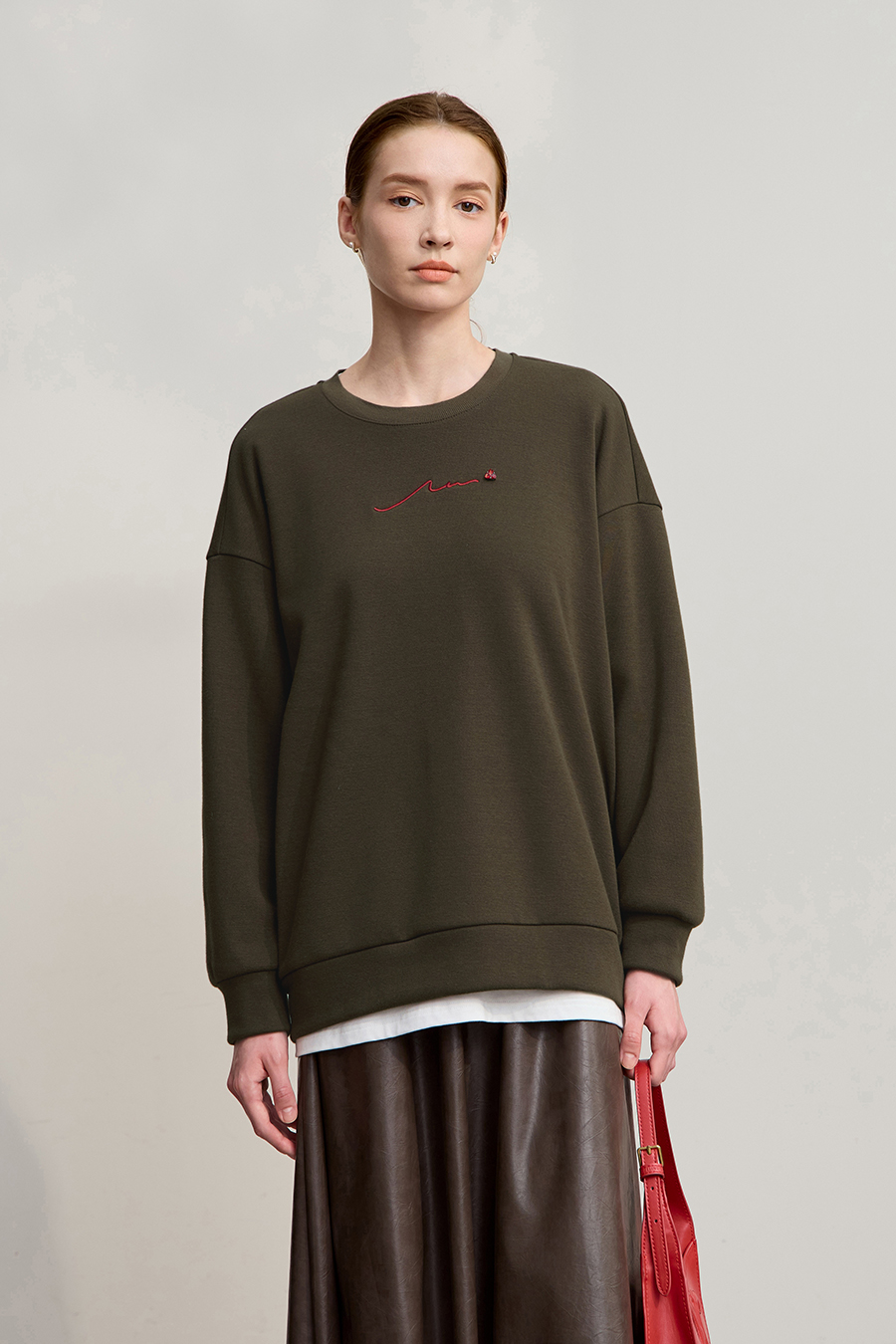 Loose Mid-Length Fleece Hoodie|AMII-AMII.com