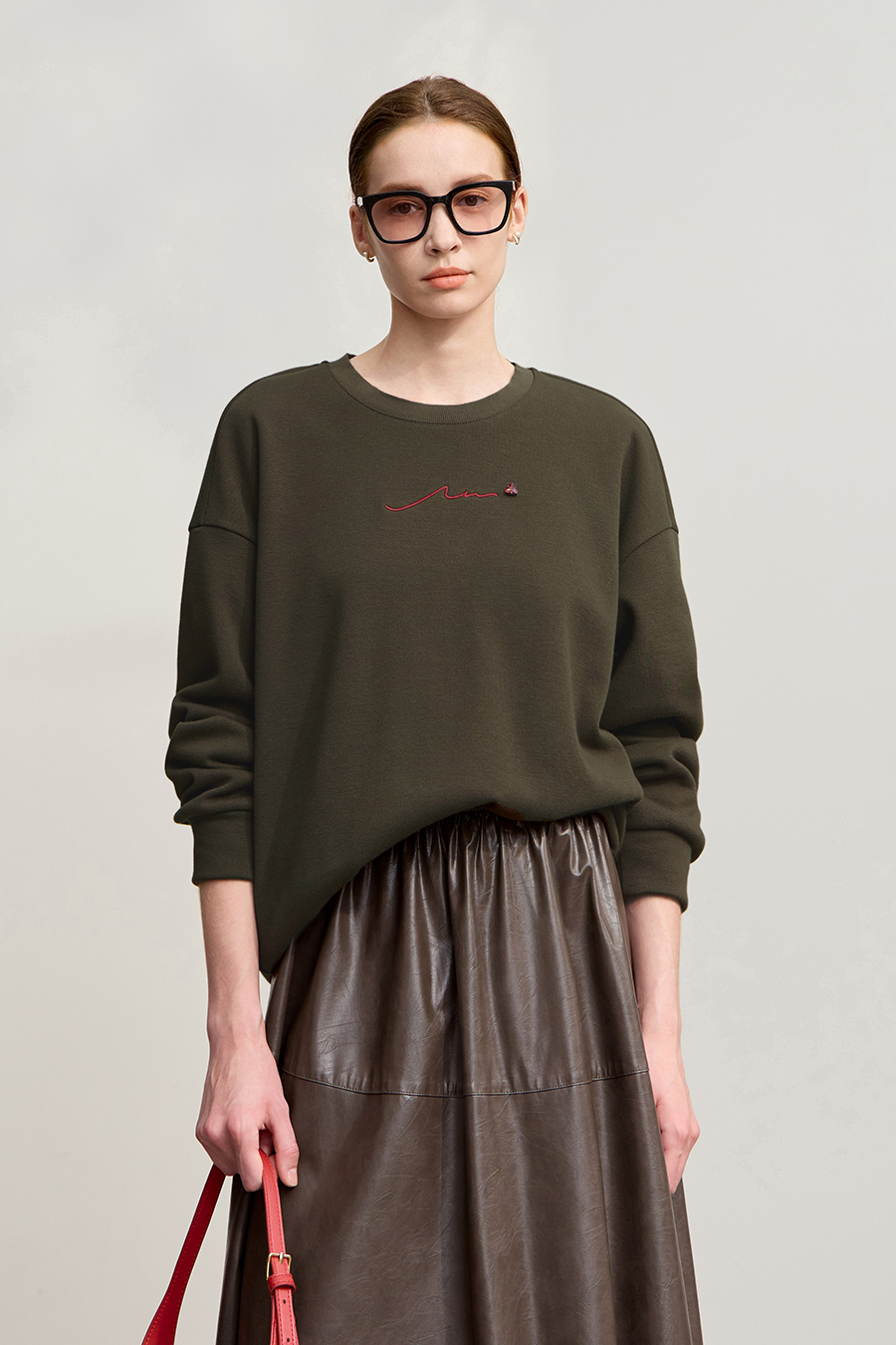 Loose Mid-Length Fleece Hoodie|AMII-AMII.com