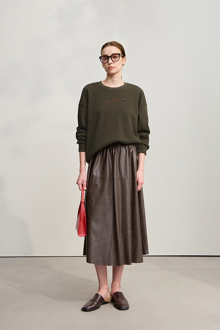 Loose Mid-Length Fleece Hoodie|AMII-AMII.com