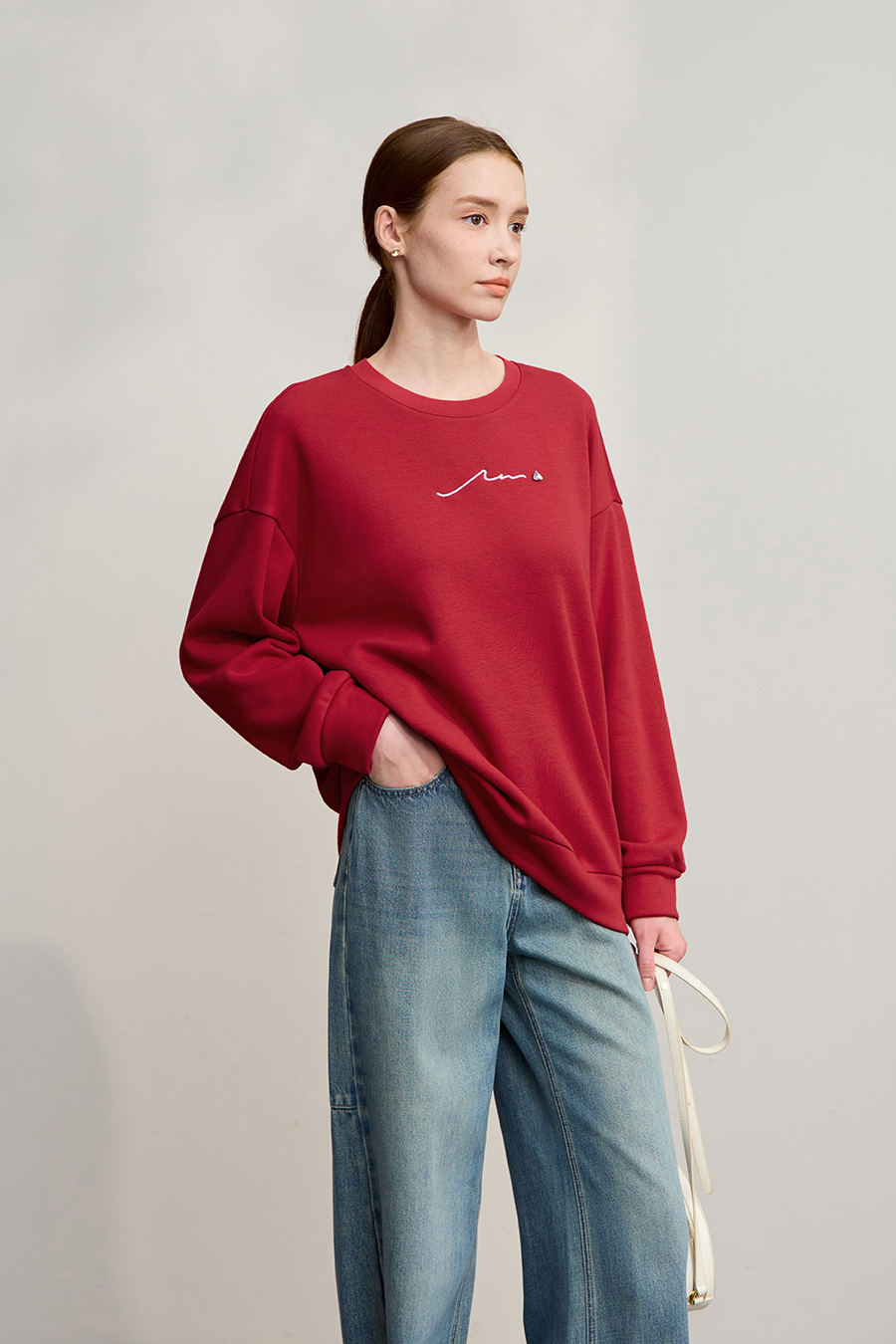 Loose Mid-Length Fleece Hoodie|AMII-AMII.com