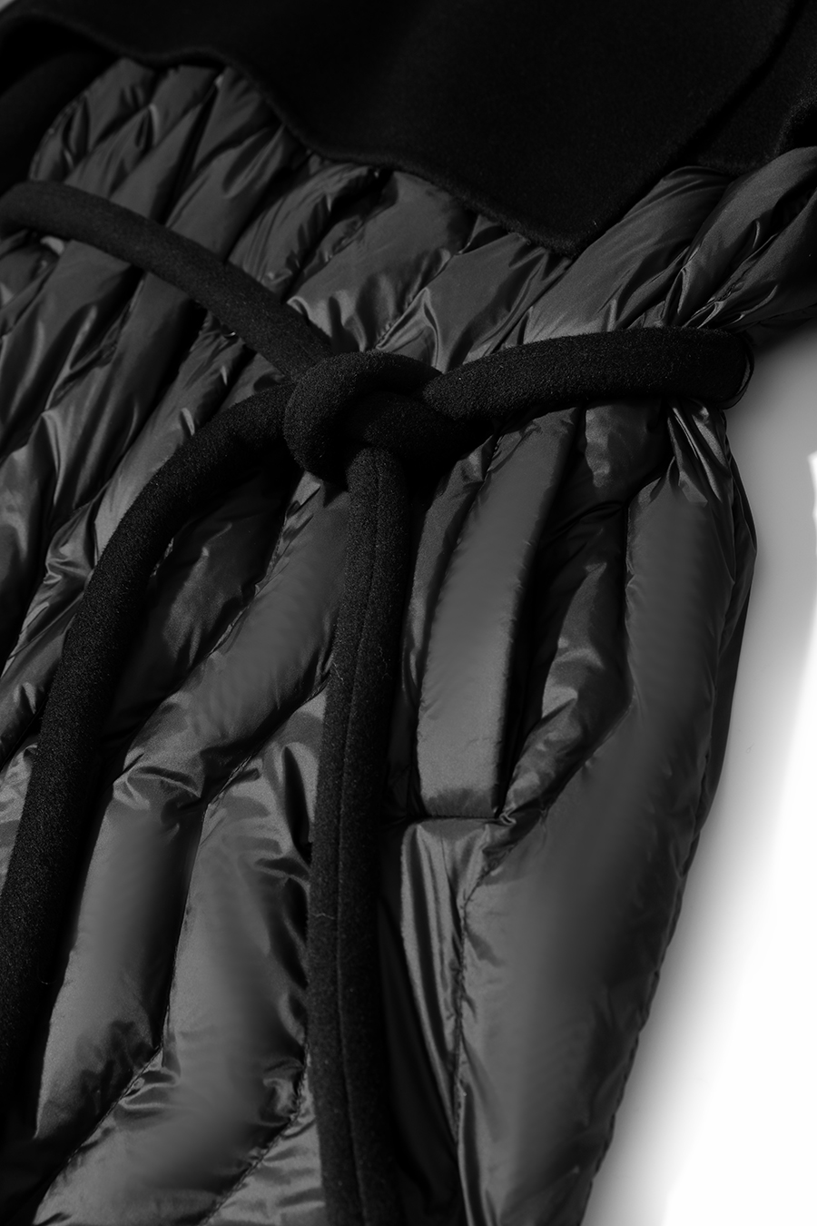 Double-faced Wool Patchwork Down Coat