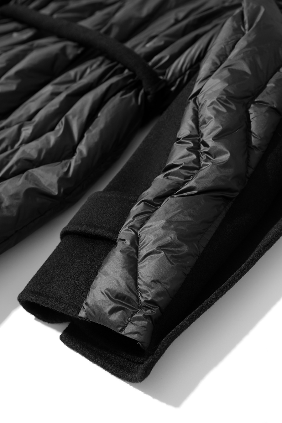 Double-faced Wool Patchwork Down Coat