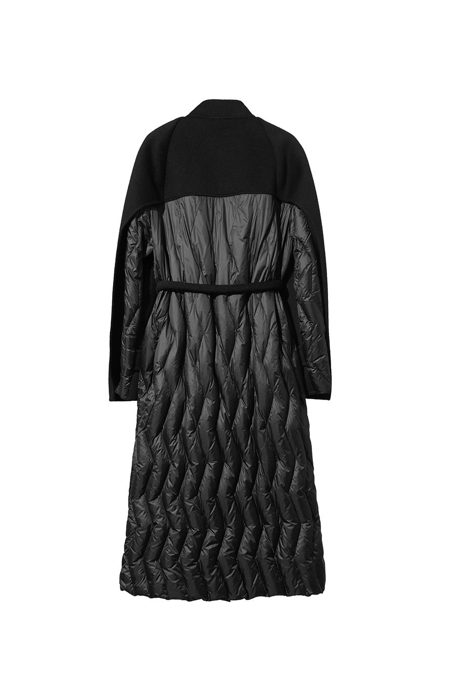 Double-faced Wool Patchwork Down Coat