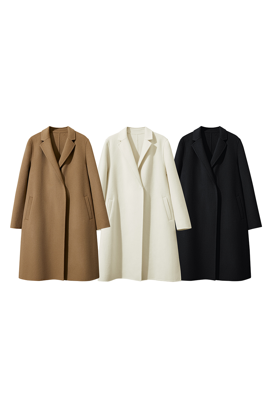 Side Slit Mid-Length Double-Faced Tweed Coat|AMII-AMII.com