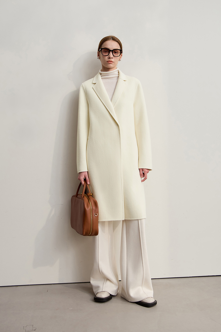 Side Slit Mid-Length Double-Faced Tweed Coat|AMII-AMII.com