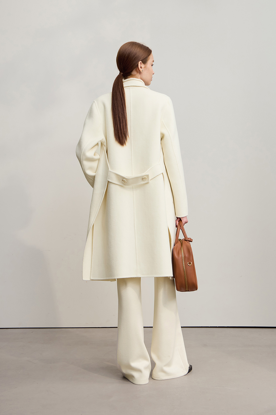 Side Slit Mid-Length Double-Faced Tweed Coat|AMII-AMII.com