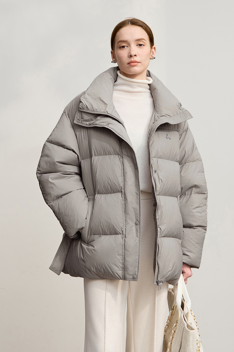 Belted Mid - Length Down Jacket|AMII-AMII.com