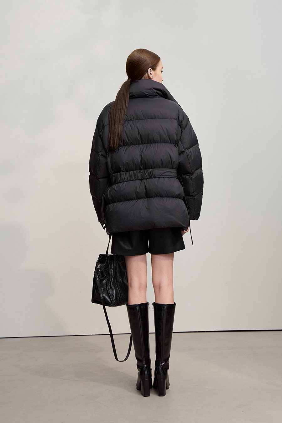 Belted Mid - Length Down Jacket|AMII-AMII.com