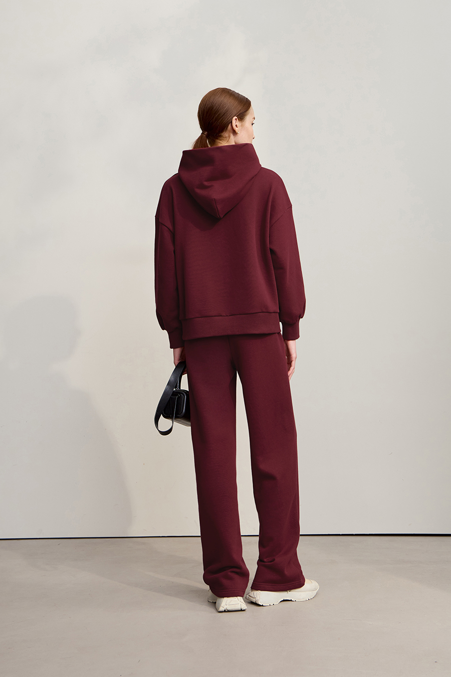 Printed Hooded Brushed Sweatshirt|AMII-AMII.com