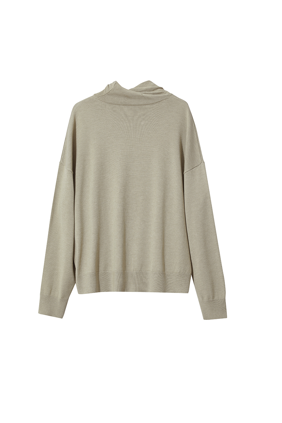 High Neck Drop Shoulder Loose Sweater|AMII-AMII.com