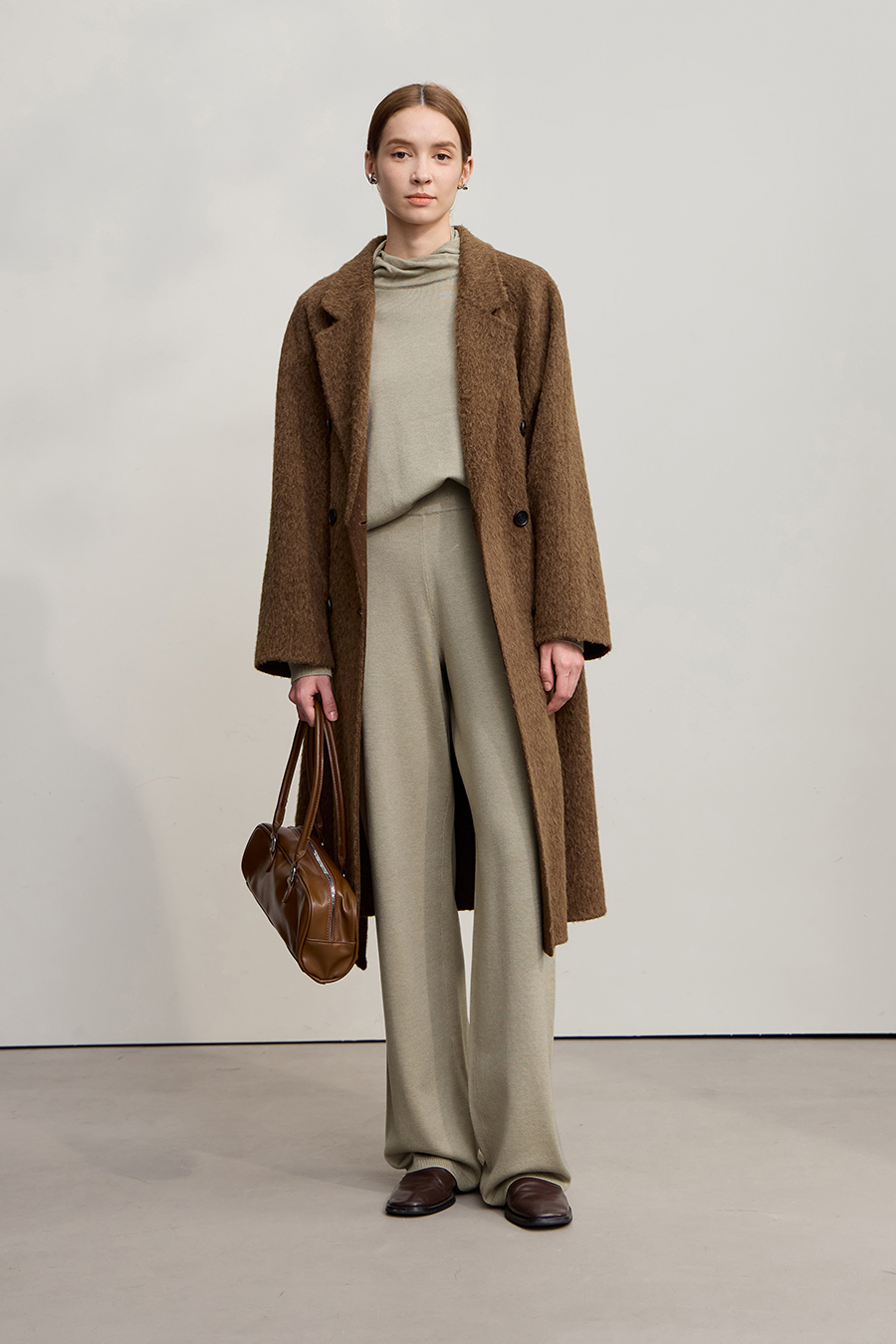 High Neck Drop Shoulder Loose Sweater|AMII-AMII.com