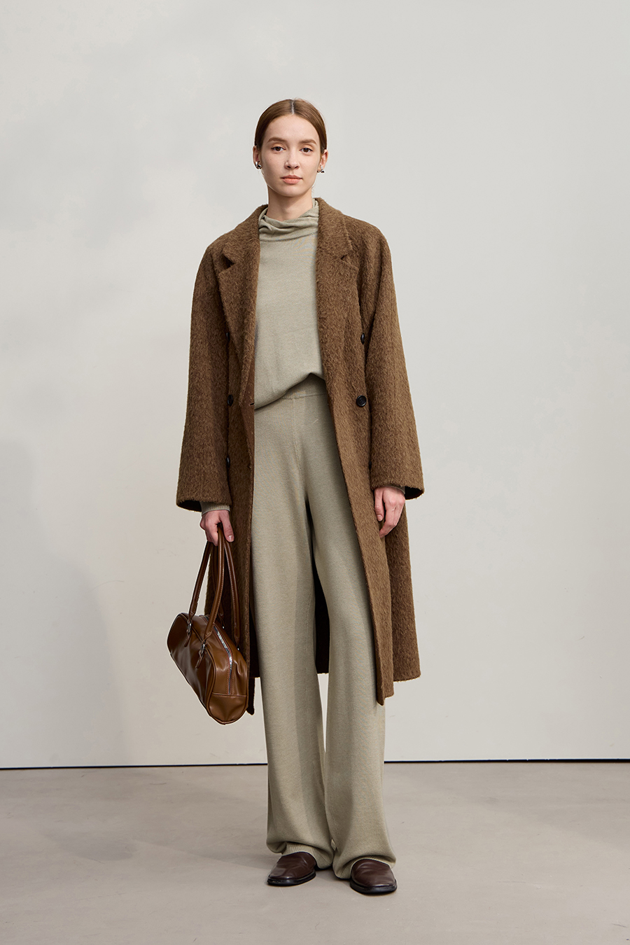 Elastic Waist Knitted Wide - leg Long Pants|AMII-AMII.com