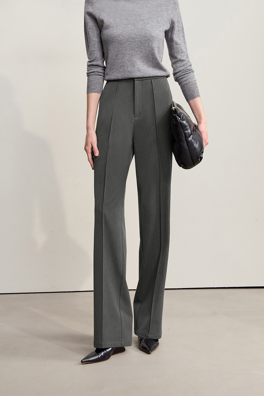 Thin Fleece Lined Micro - Flare Pants|AMII-AMII.com