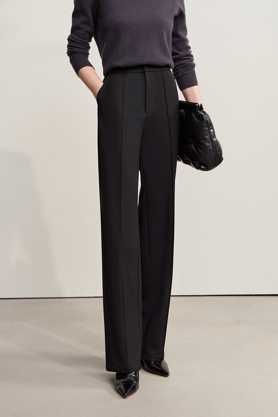 Thin Fleece Lined Micro - Flare Pants|AMII-AMII.com