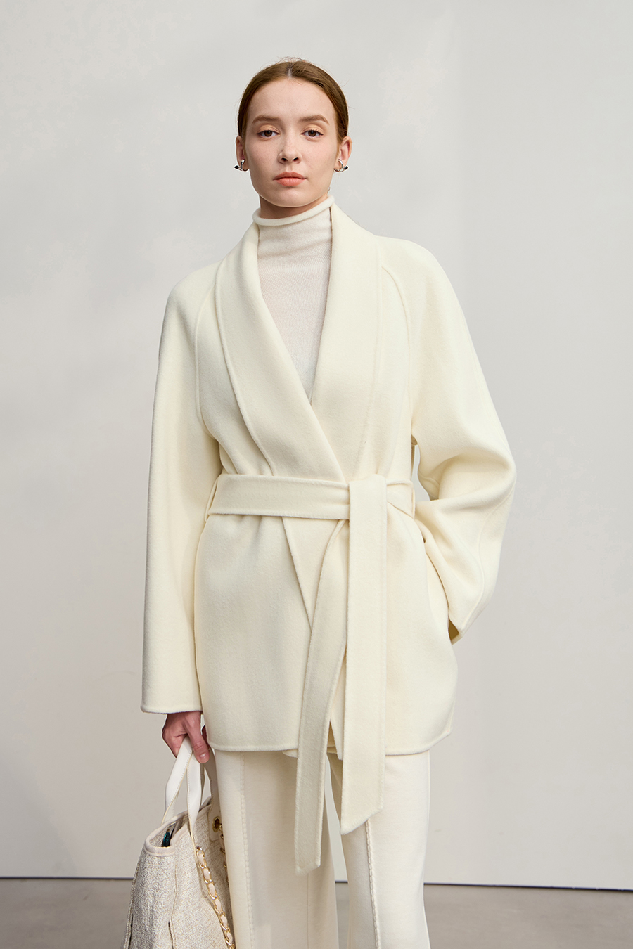 Belted Mid-length Wool Coat